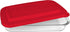 HW1236 Glass Casserole with Insulated Bag, Ideal for Picnic, Potluck, Hiking & Beach Trip-Retains Hot and Cold Temperature of Food, Overall12 "x 7.5"x2 "- Red by Le Regalo