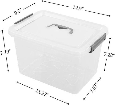 Bringer 6-Pack Clear Plastic Latching Storage Box - 10 L Plastic Box