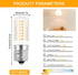 E17 Light Bulb 3000K Warm White - T5 Intermediate Base Microwave LED Bulbs, 3.5W Equivalent for Refrigerator, 4 Pack