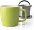 FORLIFE Dew Brew-In-Mug - Glossy Finish with Basket Infuser & Stainless Lid, 11 oz. (Lime)