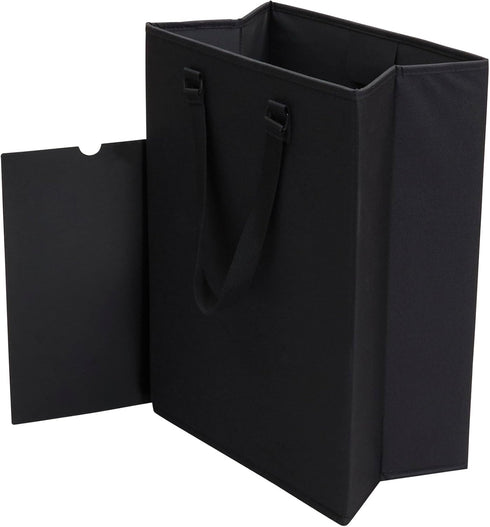 Household Essentials 600D The Recycler Bag, Compact Recycling Center, Polyester with Durable Chipboard Sides, Black