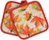 Combined Fall Kitchen Pot Holder and Mitt - Autumn Oven Mitt and Pot Holder Set, Maple Leaves - 3 Items