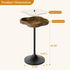 Aoligrace Small Side Table, Solid Wood End Table with Tempered Glass Top, Unique Drink Pedestal Table with Storage