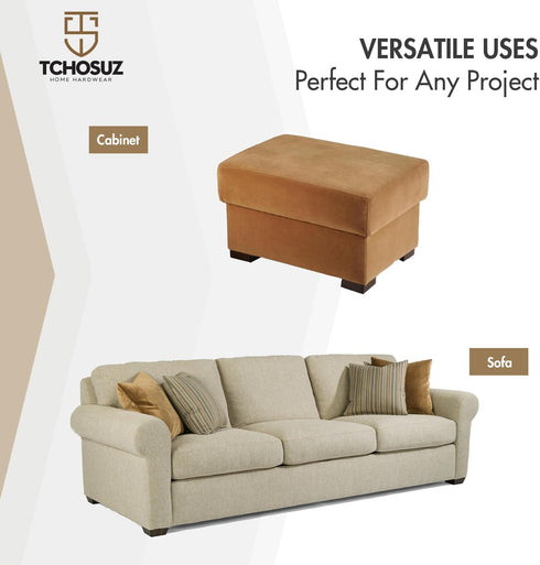 TCHOSUZ 2 Inch 4 Pack Solid Wood Furniture Legs, Black Block Corner Legs - I-Shaped Sofa Feet & Bed Risers for Couch