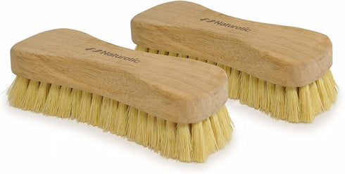 All-Natural Wooden Scrub Brush Set - Eco Friendly Cleaning Products, Tampico Bristle Brushes for Cleaning