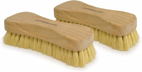 All-Natural Wooden Scrub Brush Set - Eco Friendly Cleaning Products, Tampico Bristle Brushes for Cleaning