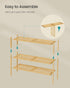 Closet, 3-Tier, 12-16 ULBS053YL01 SONGMICS Bamboo Shoe Rack for Stackable Shoe Oragnizer with Modular Structure