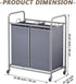 2 SUOERNUO Laundry Sorter Basket Bag Laundry Hamper Cart with Rolling Lockable Wheels and Removable Bags Laundry