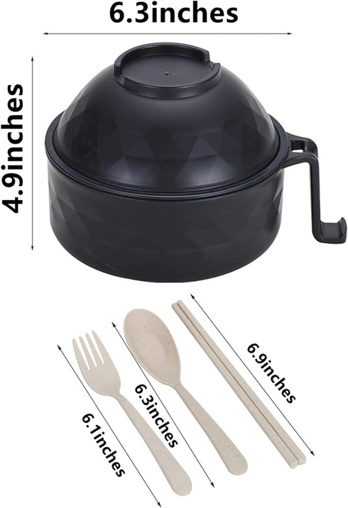 Layron Ramen Cooker Bowl Set with Chopsticks, 33oz Microwave Noodle Bowl for College Dorm Room Essentials
