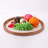Nonam 100% 13.5" Shellac Rattan Tray with Mother of Pearl Inlay, Round Decorative Serving Tray for Home Dcor Coffee