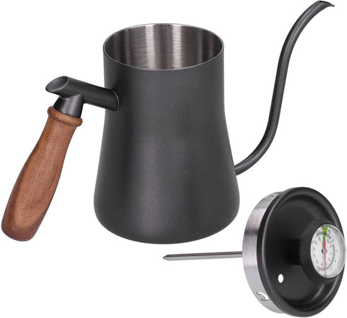 Coffee Kettle - Hand Breathe Stainless Steel Pot with Fine Mouth for 550Ml Pour Over Coffee Makers (Black)