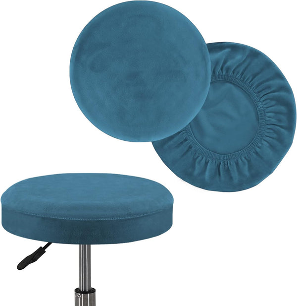 GAMUKAI 2 Pack Round Bar Stool Covers Stretchable Round Vanity Stool Cover, Fits