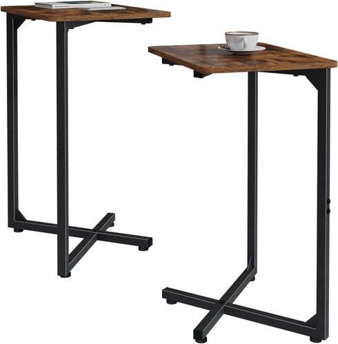 Generic NEFROM C-Shaped End Tables, Sofa TV Trays Set of 2, Small Couch