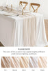 Ling's Moment 10Ft Nude Sheer Chiffon Table Runner with Silver Sparkle for Elegant Wedding, Rustic Boho Party