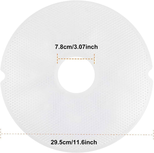 6 pieces 11.6inch Premium Round Dehydrator Sheets, Reusable Non-Stick Mesh Screen for Food Dehydrator