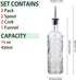 2 Pack Set 16oz, eleganttime Glass Oil and Vinegar Dispenser Superior Leakproof Olive Oil Dispenser Bottle Strong