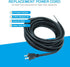 25FT 14 AWG 2 Prong Pigtail Power Cord, 110V Black Cable Open Wire, Heavy Duty 120V 15A Electrical Repair Cord