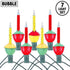 Novelty Lights Traditional Bubble Light Set, 6 Feet, 7 Bulbs Red/Yellow Liquid with Multicolor Bases