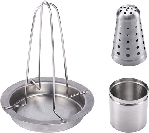 AMOZO 304 Container.2 Pack Beer Can Chicken Holder for Grill and Smoker - Premium Grade Stainless Steel Chicken Holder
