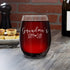 shop4ever Grandma's Sippy Cup Engraved Stemless Wine Glass, 15 oz, Mother's Day Gift for Grandmother