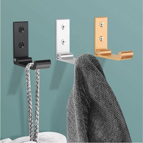 6PCS Folding Coat Hooks, Matte Black Wall Mounted Hooks for Hanging Coats & Bathroom Towels, Heavy Duty Aluminum Alloy