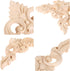 MUXSAM 4Pcs Wood Carved Appliques Onlays, Unpainted Flower Corners Decals for DIY Artwork Project, 15x15cm/5.9"x5.9"