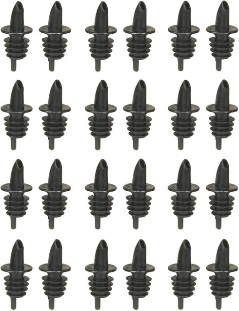 TableCraft Free Flow Pourers, Black, 24-Pack