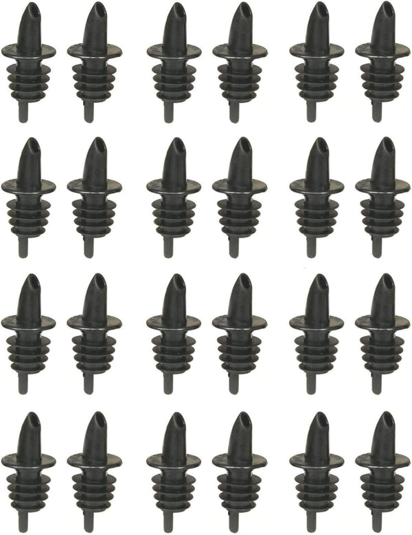 TableCraft Free Flow Pourers, Black, 24-Pack