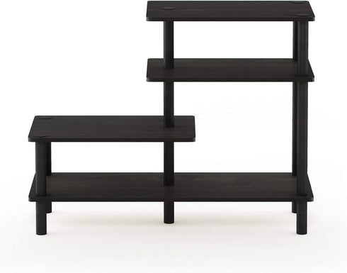 3-Tier Furinno Turn-N-Tube Side Display Rack, Espresso/Black