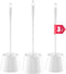 JIGA 3 Pack Toilet Brush and Holder Set, Toilet Bowl Brush with Caddy, Bathroom Stiff Bristles Toilet Scrub Brush, White