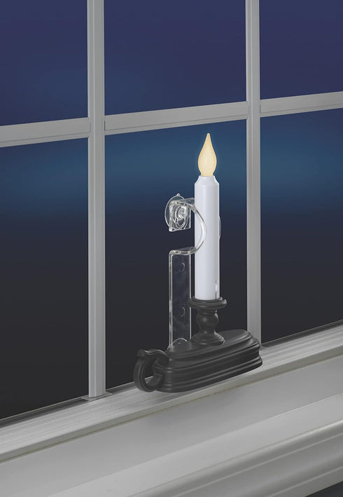 CA120-4 Window Candle Holders: Pack of 4 with 2 Suction Cups and Plastic L-Shaped Safety Bracket for Candles
