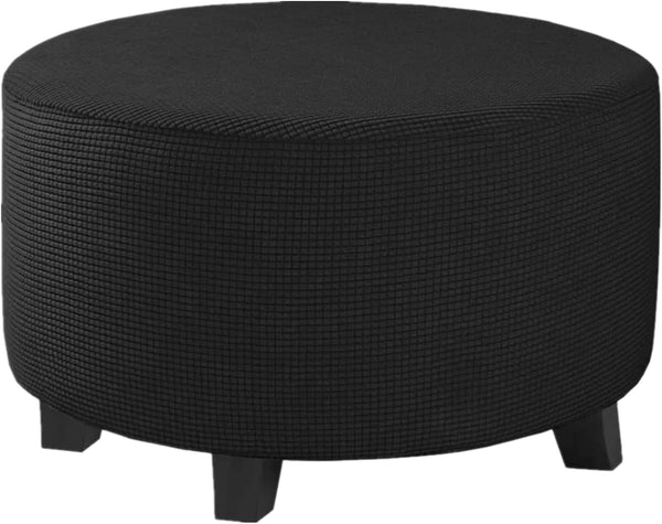 GAMUKAI Stretch Ottoman Slipcover Round Furniture Protector Fits 20"-23" Dia, for Footrests, Storage