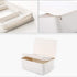 Cuayaes White Tissue Box Cover, Refillable Baby Wipes Dispenser with Sealed Lid, Modern Desktop Tissue Box Holder