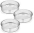 E-far 8 Inch Cake Pan Set of 3, Stainless Steel Round Layer Cake Baking Pans, Non-Toxic & Dishwasher Safe