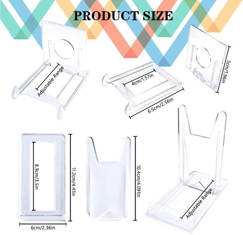 20 Sets Acrylic Plate Stands, Adjustable Display Holder Stands Plastic Clear Easels Stands for Plates Purses Pictures Card Art Stand with 2 Sizes