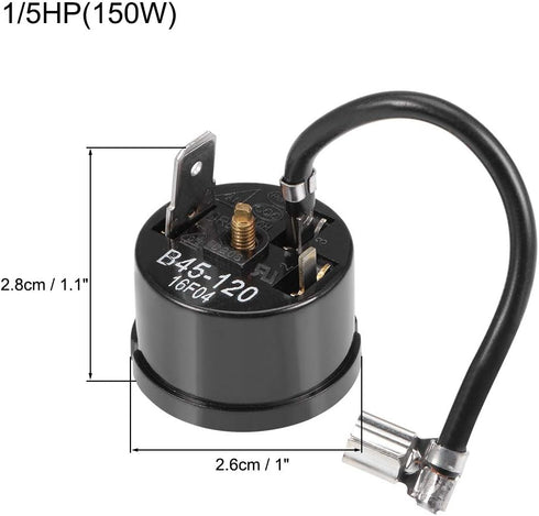 uxcell 2 Pcs Refrigerator Thermal Overload Protector - 1/5HP 150W Compressor Replacement Part