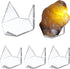Hipiwe 5 Packs Acrylic Triangle Display Holder, Clear Plastic Stands for Geodes Rock Mineral Agate Fossil Coral