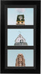 Golden State Art 7x14 Black Wood Frame for Three 4x6 Pictures with 3-Opening Black Mat Color, Portrait or Landscape