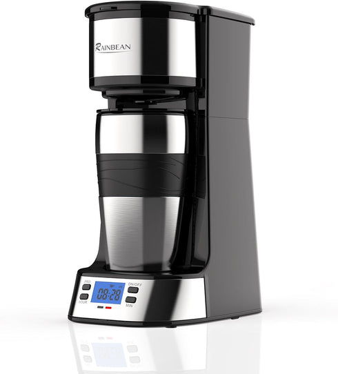 RAINBEAN Single Serve Coffee Maker, Programable Single-Serve Brewers, Timer Auto Start/Off, 14