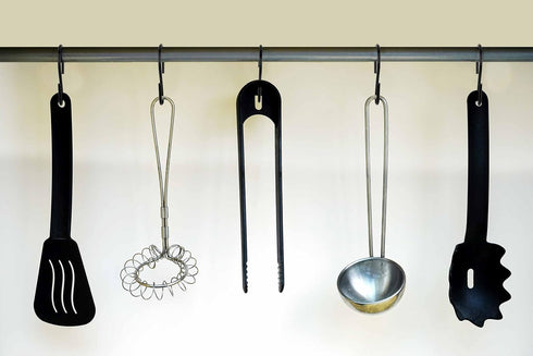 S Hooks for Hanging Plants and Clothes - Heavy Duty Black S Shaped Metal Hooks, 50 Pack