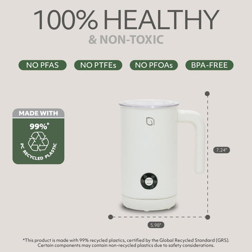 4 1 8.12oz/240ml 99% WILLOW Eco Series Milk Frother, in Milk Steamer, One Button Operation Hot and Cold Foam Maker Milk