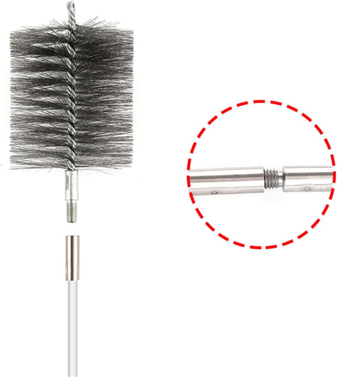 Ctsyuqoo 50-inch 4 2.5'' Long Tent Wood Burning Stove Pipe Cleaning Brush with Stainless Steel Bristles, and Chimney