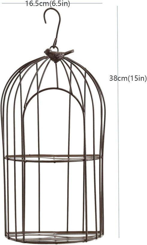 2-Plant TJ Global Iron Birdcage Hanging Planter, Metal Wire Flower Pot Basket Wrought Iron Plant Stands for Plants
