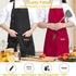 Adjustable Straps Aprons for Women Men - Waterproof Canvas Kitchen Cooking Apron with Pockets