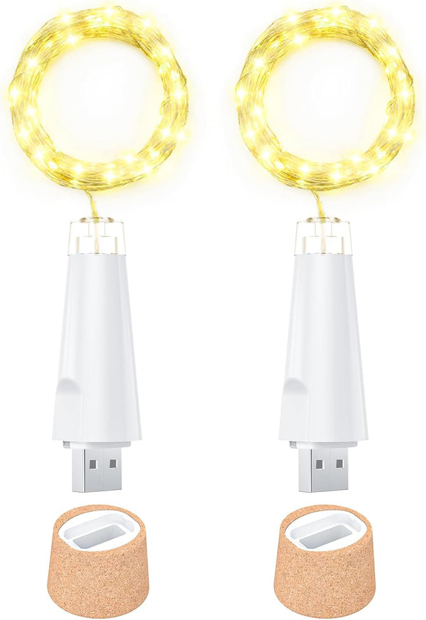 Ceepko USB Bottle Lights Rechargeable Wine Bottle Fairy Lights Cork LED String Lights