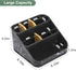 Bamboo Toothbrush Holders for Bathroom Counter Organizer - 6 Slots for Family, Electric Toothbrush Holder, Black Marble