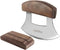 AmHoo Pizza Cutter Chef Mezzaluna Ulu Knife Handle Walnut Wood Grip Sharp