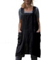 VLZUFE Cotton Linen Apron for Women, Cross Back Pinafore Dress for Cooking and Gardening