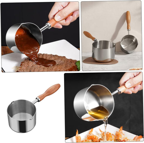 Oil Pan Mini Candy Heater, Stainless Steel Saucepan, Steaming Pot, Chocolate Melting Pot for Cooking