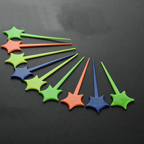 Comicfs 250 Pcs Plastic Star Toothpicks - 3.5'' Cocktail Sticks for Appetizers, Multicolor Disposable Picks